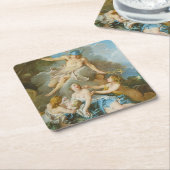 Quecksilber, der den Säugling Baccus an die Nymphe Rechteckiger Pappuntersetzer (angewinkelt)