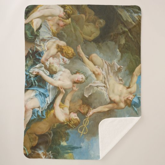 Quecksilber, der den Säugling Baccus an die Nymphe Sherpadecke (Vorderseite)