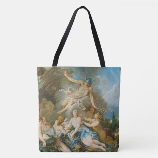 Quecksilber, der den Säugling Baccus an die Nymphe Tasche (Vorderseite)