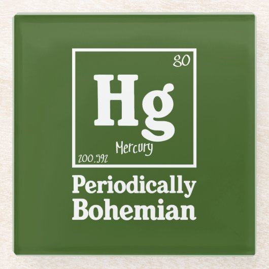 Quecksilber Glasuntersetzer (Vorderseite)