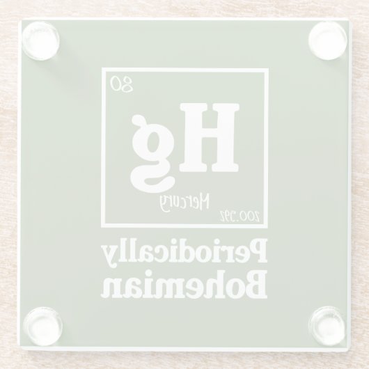 Quecksilber Glasuntersetzer (Rückseite)