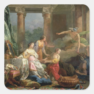 Quecksilber, Herse und Aglauros, 1763 (Öl auf Lein Quadratischer Aufkleber