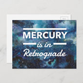 Quecksilber ist rückwärtig in der galaxischen Aqua Postkarte (Vorne/Hinten)