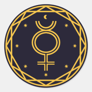Quecksilber Occultic Celestial Party Runder Aufkleber