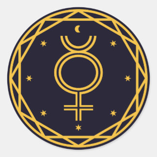 Quecksilber Occultic Celestial Party Runder Aufkleber