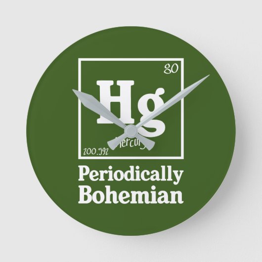 Quecksilber Runde Wanduhr (Vorderseite)