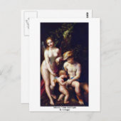 Quecksilber, Venus und Cupid von Correggio Postkarte (Vorne/Hinten)