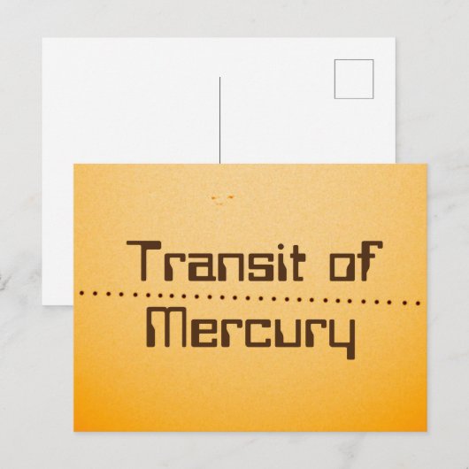 Quecksilberdurchfuhr der Sonne Postkarte (Vorne/Hinten)