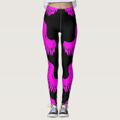 Quecksilberrosa und schwarz Streifen athletisch Leggings (Vorderseite)