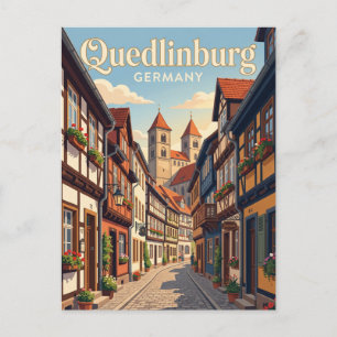 Quedlinburger Gasse Deutschland Postkarte