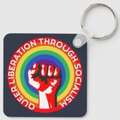 QUEE Befreiung durch Sozialismus! LGBTQ+-Rechte Schlüsselanhänger (Rückseite)
