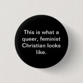 Quee feministische Christlich Button (Vorderseite)