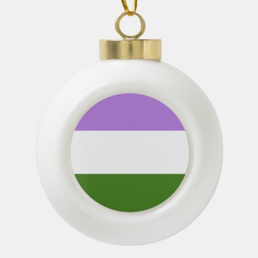 Quee Flagge Keramik Kugel-Ornament (Vorderseite)