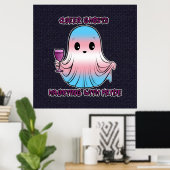 Quee Geister, Ghost in Transgender-Flag-Farben Poster (Heimbüro)