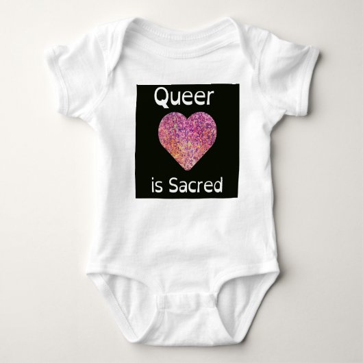 Quee Liebe ist heilig Baby Strampler (Vorderseite)