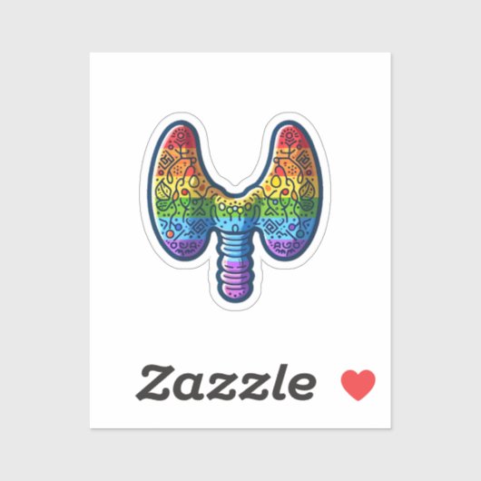 Quee Schilddrüse Aufkleber (Blatt)