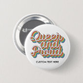 QUEE UND STARKE RAINBOW FLAGÄSTHETIK '70 BUTTON (Vorne & Hinten)