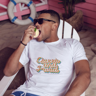 QUEE UND STOLZE RAINBOW FLAG RETRO ÄSTHETIK '70 T-Shirt