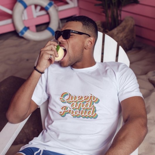 QUEE UND STOLZE RAINBOW FLAG RETRO ÄSTHETIK '70 T-Shirt