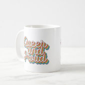 QUEE UND STOLZE RETRO-ÄSTHETIK '70 KAFFEETASSE (Vorderseite Links)