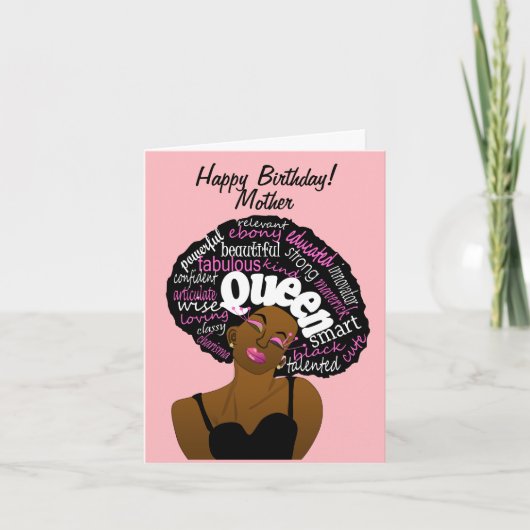 Queen African American Mother Birthday Karte (Vorderseite)