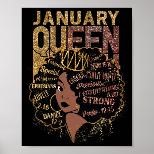 Queen Afro Melanin Girl beten Geburtstagsgeschicht Poster