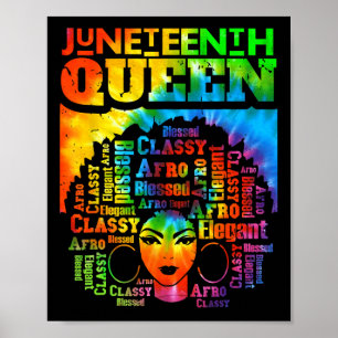 Queen Afro Melanin Schwarze Magie Frauen Tie Dye Poster