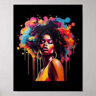 Queen Afro Melanin tropfend Juneteenth Afrikanerin Poster