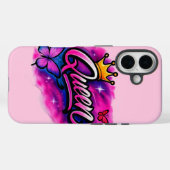 Queen Airbrush Graffiti Crown & Butterfly  Case-Mate iPhone Hülle (Rückseite (Horizontal))