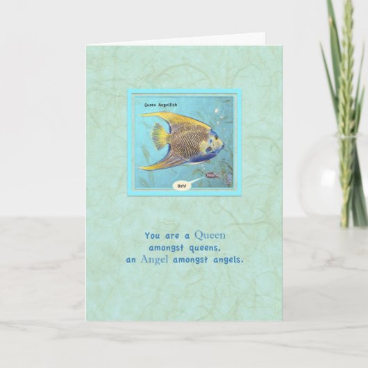 Queen Angelfish Birthday Card Karte (Vorderseite)