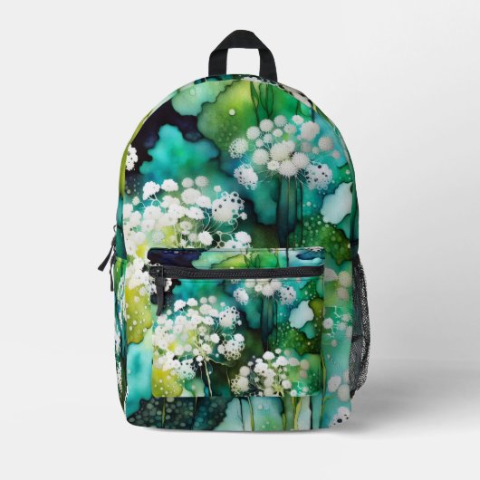 Queen Anne's Lace Abstrakt Bedruckter Rucksack (Vorderseite)