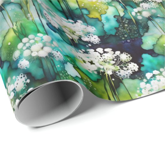 Queen Anne's Lace Abstrakt Geschenkpapier (Rolleneckpunkt)