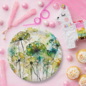 Queen Anne's Lace and Bubbles Abstrakt Pappteller (Party)