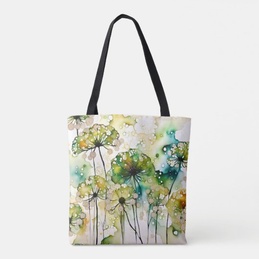 Queen Anne's Lace and Bubbles Abstrakt Tasche (Rückseite)