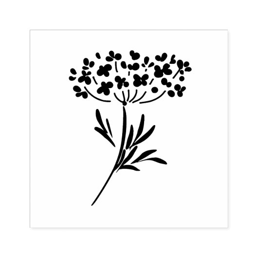 Queen Annes Lace Blume Gummistempel (Prägung)