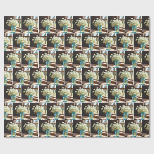 Queen Anne's Lace Bouquet in Window Geschenkpapier (Flach)