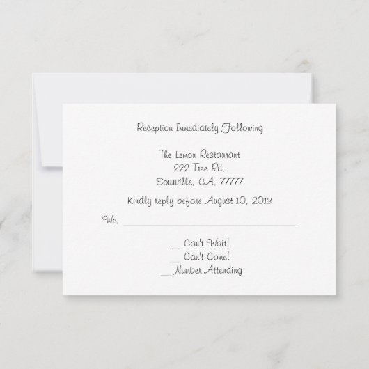 Queen Anne's Lace Empfang UAWG Einladung (Rückseite)