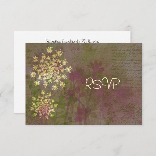 Queen Anne's Lace Empfang UAWG Einladung (Vorne/Hinten)