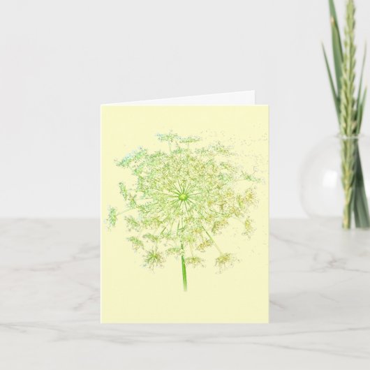 Queen Annes Lace Floral auf gelben Mitteilungskart Karte (Vorderseite)