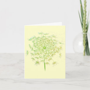 Queen Annes Lace Floral auf gelben Mitteilungskart Karte