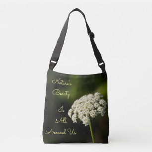 Queen Anne's Lace White Floral Beauty Tragetaschen Mit Langen Trägern
