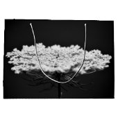 Queen Anne's Lace Wildblumen Blume B&W Große Geschenktüte (Rückseite)
