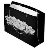 Queen Anne's Lace Wildblumen Blume B&W Große Geschenktüte (Rückseite Schrägansicht)