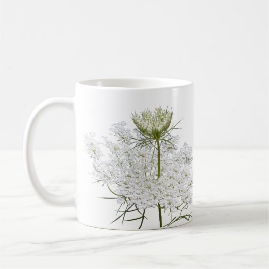 Queen Ann's Lace auf Weiß Kaffeetasse (Links)