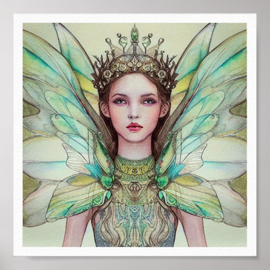 Queen Aoife - Fairy Watercolor Malerei Poster (Vorne)