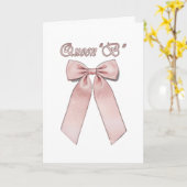 Queen B -  Pink chic bows Karte (Gelbe Blume)