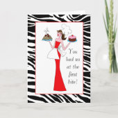 Queen backen - "Du hattest uns beim ersten Biss!" Karte (Vorderseite)