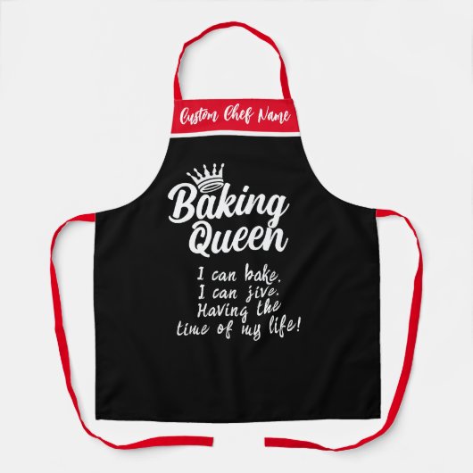 Queen backen Sie können backen | Personalisiert Fu Schürze (Vorderseite)