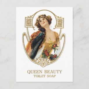 Queen Beauty Toilettenseife Postkarte