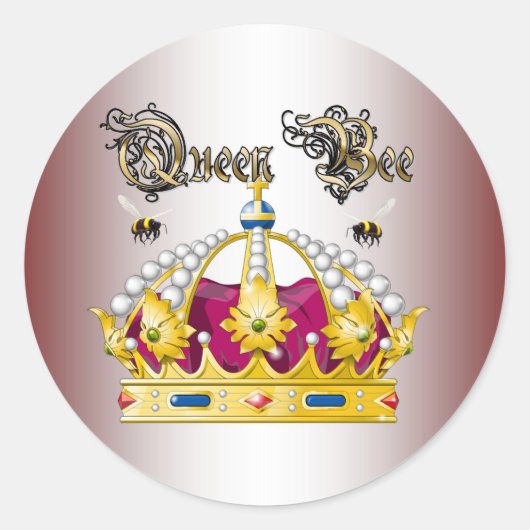 Queen Bee #2 Runder Aufkleber (Vorderseite)